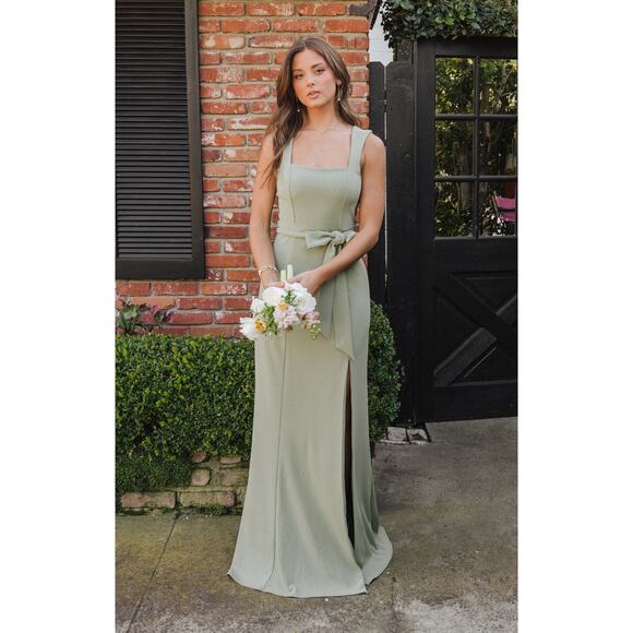 Show Me Your Mumu Paris Gown in Moss Green Stretch L - Picture 1 of 4